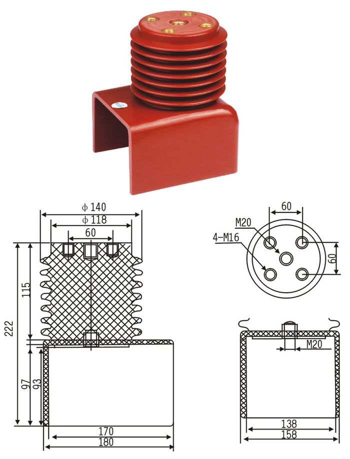 12KV连体绝缘子的外形及结构图纸