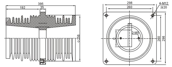 40.5KV套管的尺寸大小图