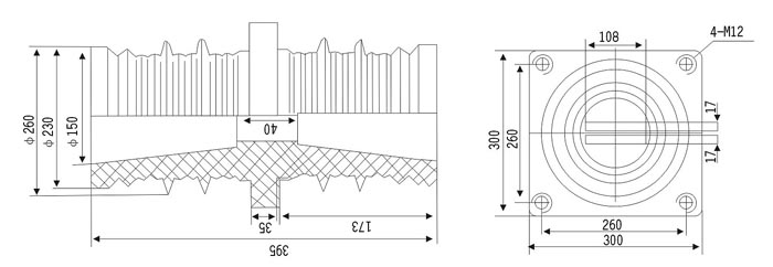 40.5KV套管的结构图纸