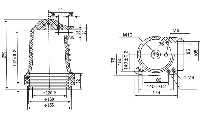 CH3-10Q触头盒的结构图