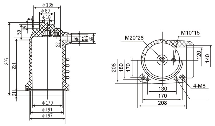 CH3-10Q触头盒的结构图