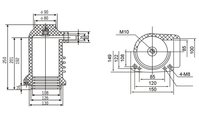 CH3-10Q触头盒的结构图