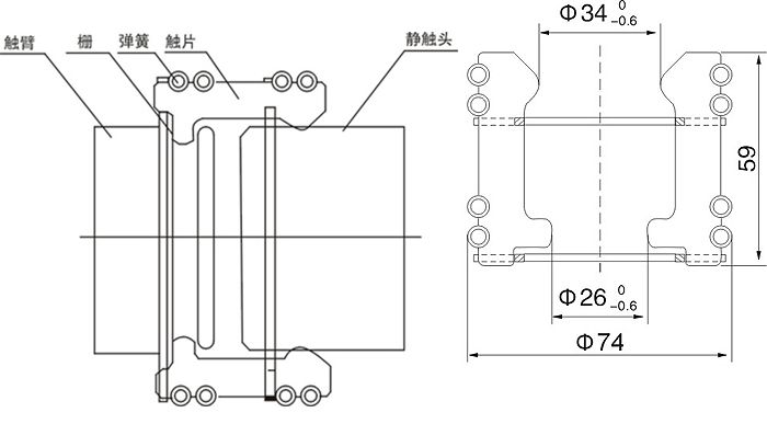 GC5-1000A捆绑式触头的安装示意图