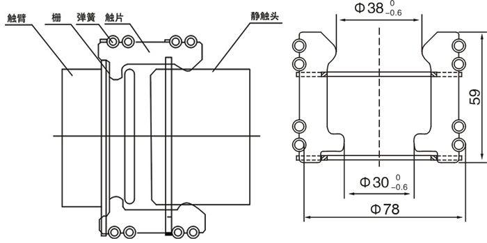 GC5-1250A捆绑式触头的安装示意图