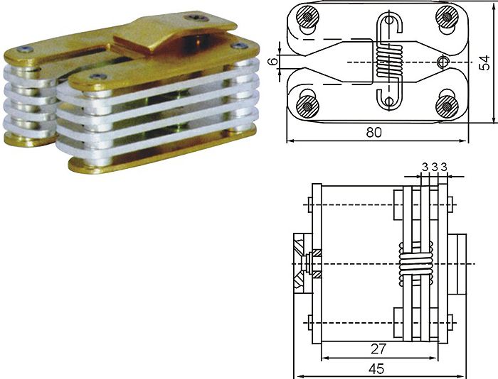 GC8-400A拉簧式扁触头的外形尺寸图