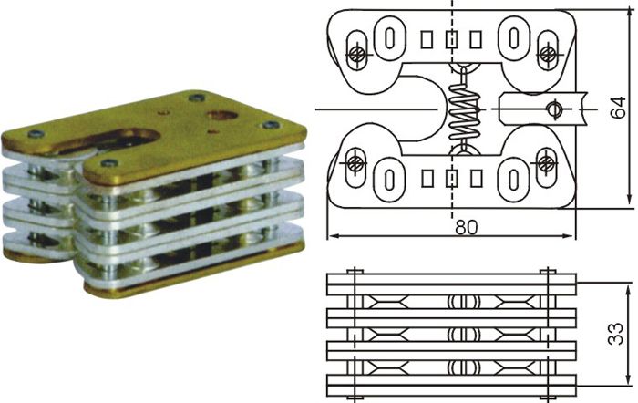 GC8-630A拉簧式扁触头的结构图纸