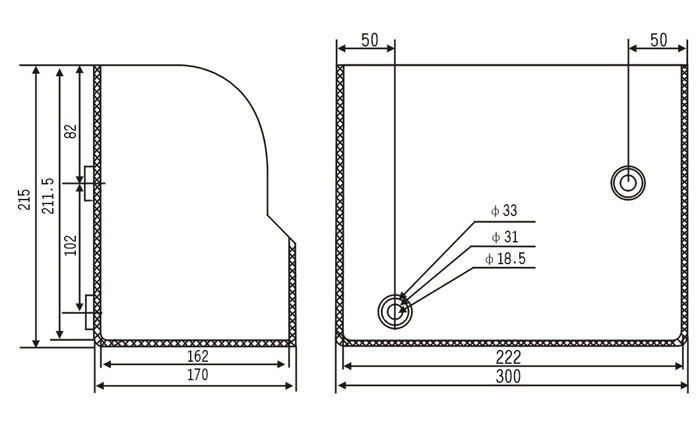 JV2-10下绝缘罩的大小尺寸图