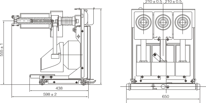 PT手车、PT1000型手车的外形及安装尺寸