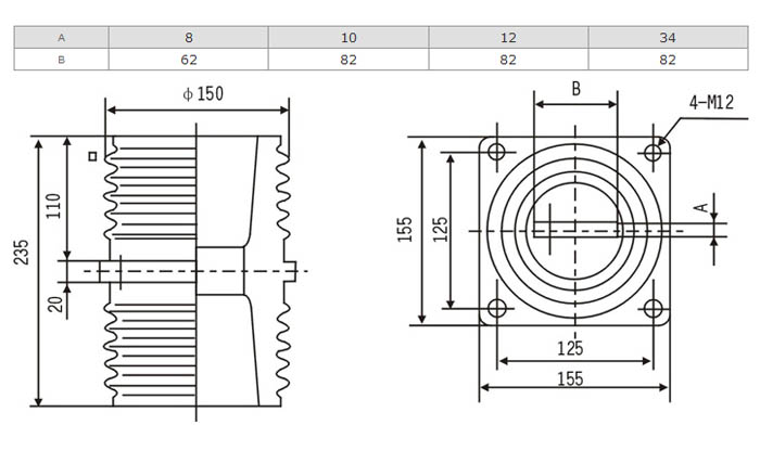 TG1-10Q套管的外形尺寸图纸