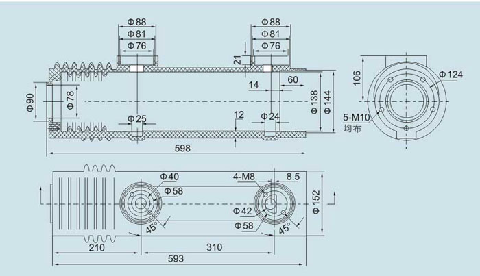 VS1-24KV绝缘筒的结构图纸