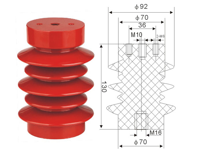 ZJ-10Q、FN5支柱绝缘子外形结构尺寸图