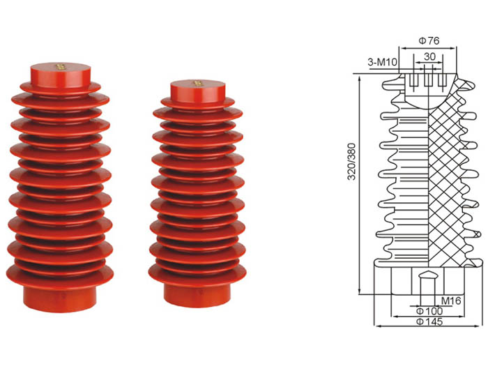 ZJ-35KV支柱绝缘子外形尺寸图