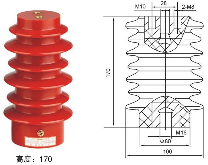 CG5-12KV户内高压带电显示装置传感器的外形尺寸图二