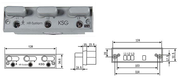 KSG电容式带电显示的开口尺寸图